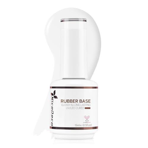 Nicedeco Base Rubber para Uñas Esmaltes Semipermanentes en Gel Base de Caucho UV/LED Soak-Off Colores Vibrantes y Duraderos 15ML 03