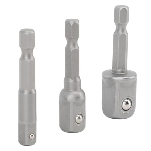 Adaptador de Soquete de Driver de Impacto de Haste Hexagonal, 3 Peças de Conjuntos de Adaptador de S
