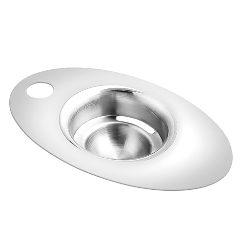 Séparateur D'oeufs Premium en Acier Inoxydable - Séparateur pour Jaune D'oeuf Filtre Oeufs avec Poignées pour une Séparation Rapide et Sans Gâchis Jaunes et Blancs d'œufs Egg Yolk Separator (Oval)