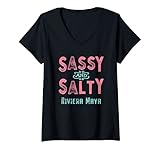 Mujer Riviera Maya México Sassy Souvenir Camiseta Cuello V
