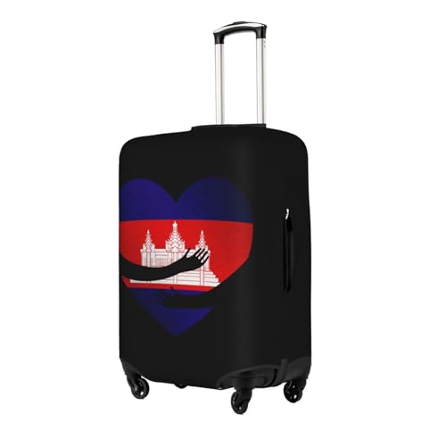 Travel Luggage Cover Cambodia Cambodian Flag Heart Fashion Washable Baggage Suitcase Protector Fit For Luggage Small2