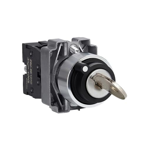 Bouton de commutation à clé XB2BG rotatif en métal noir ZB2BG4C