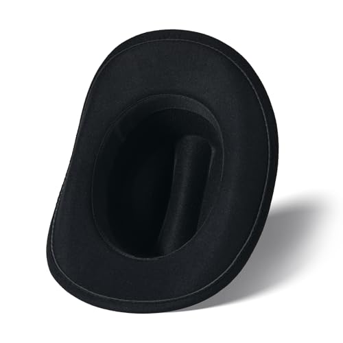Image of Willheoy Kids Cowboy Hat for Girls Boys Western Cowgirl Hat with Buckle Belt Unisex Wide Brim Fedora Hat Dress Up Costume