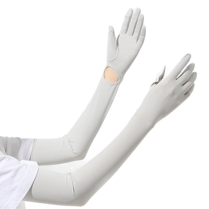 Image of SEMITO UV Protection Sleeves for Women & Girls, Sunblock Driving Gloves Non Slip for UV Protection Cooling Arm Sleeves for Biking, Cricket, Cycling, Golf & Outdoor Sports