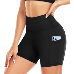 ACTINPUT Gym Shorts for Women High Waist Cycling Shorts with Pockets Best for Running Workout Yoga Sports