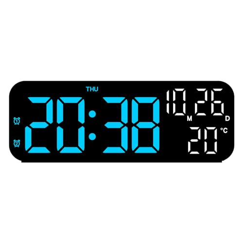 Reloj despertador digital LED multifuncional con visualización de temperatura y fecha, reloj despertador digital, funciona con USB/pilas