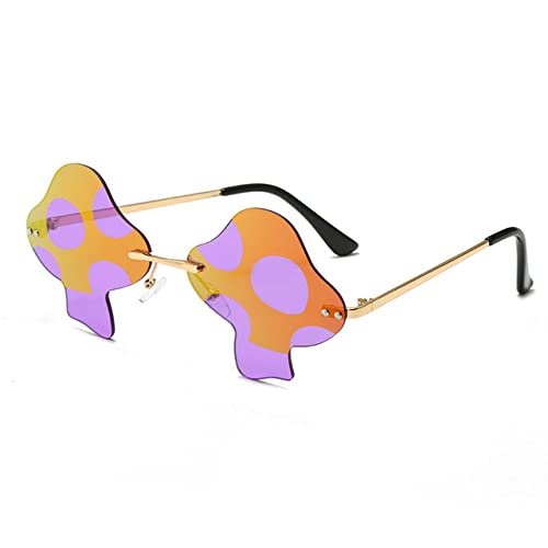 Lunettes de soleil dames rétro champignon mode sans monture