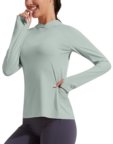 Pioneer Camp Womens UPF 50+ Sun Protection Hoodie Shirt with Pockets Long Sleeve Fishing Hiking Outdoor UV Shirts Lightweight