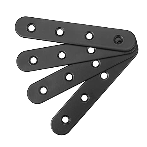 8 staffe piatte dritte in acciaio inox, 4 fori