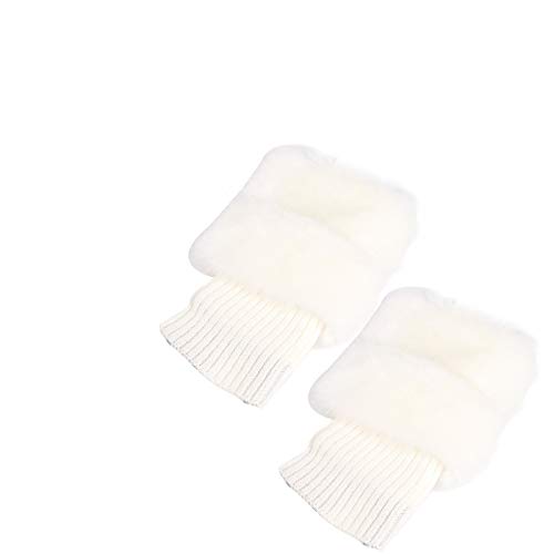 Women's Leg Warmers Furry Knitted Boots Socks Boot Topper Cuff Knit Crochet Leg Warmer - White #TOP3