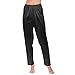 Women's Silk Pettipants Slip Ankle Length Snip-it Pant Liner Satin Culotte Slip Elastic Waistband Lace Sleep Pants (Black, XXL)