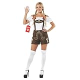 fun shack Womens Lederhosen Costume, German Lederhosen Costume Women, Bavarian Oktoberfest Costumes Women, X-Large