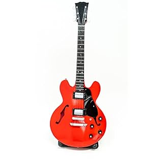 Réplique de guitare miniature Gibson 26 x 7 cm Rouge #183 - Les Beatles, Paul McCartney, John Lennon, RIngo Starr, George Harrison Réplique de guitare miniature Gibson 26 x 7 cm Rouge #183 – Image 2