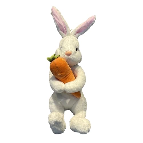 Serre-tête lapin de Pâques en peluche, 20 cm ou 40 cm, poupée de lapin de Pâques avec carotte, jouet doux pour garçons et filles, décoration de fête d'anniversaire, figurine en peluche, blanc 2, A