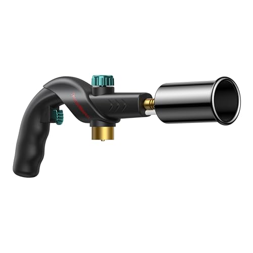Image of ThermoMaven Powerful Propane Torch, Charcoal Torch Lighter, Sous Vide Cooking Torch, Culinary Kitchen Torch, Flamethrower Lighter, Blow Torch (Tank Not Included)-Black & Green