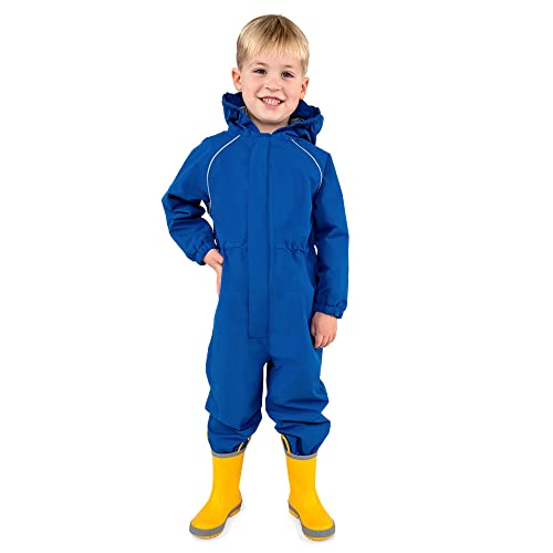 JAN & JUL Rain Suit for Baby Boys, Waterproof Coverall (Puddle-Dry: Blue, Size: 1 Year)