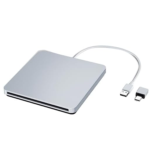 External DVD Drive, VersionTECH. DVD Player Portable External CD/DVD Drive for Laptop USB Type-C CD DVD +/-RW Drive Player CD ROM Burner Writer Compatible for Apple Mac MacBook iMac Laptop Desktop PC