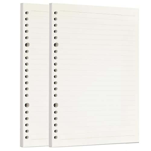 Image of Zelten Loose Leaf Punched Paper Refills Paper for 6 Hole Binder Personal Organizer Diary Notebook Refillable Planner (Lined,A5 /20 Hole)