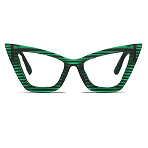 Image of Retro Cat Eye Blue Light Blocking Reading Glasses For Women Men Oversized Anti Anti Glare UV Eyewear (green, 0.0, multiplier x)