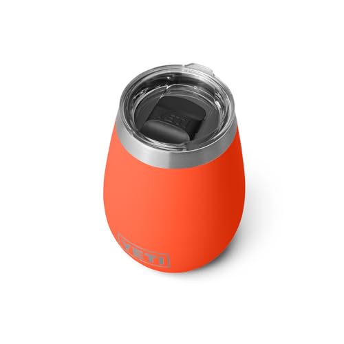Image of YETI Rambler 10 oz Wine Tumbler, Vacuum Insulated, Stainless Steel with MagSlider Lid, Papaya