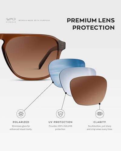 Image of WearMe Pro Polarized Modern Aviator One-Bridge Square Mens Sunglasses