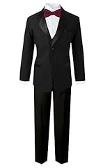 Black Suit Burgundy Bowtie