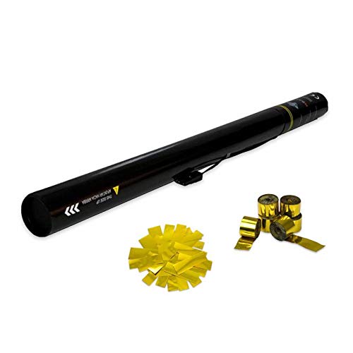 EUTOPICA Cañón Confeti + Serpentina Metalizado Eléctrico 80 cm (Dorado) | 24/48H laborables | #DeLosBuenos