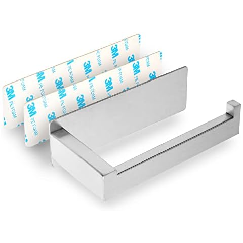 Premium Toilettenpapierhalter, zum Kleben, gebürsteter Edelstahl Cover