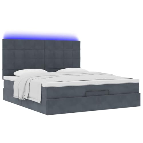 betten, bettrahmen & lattenroste Bett ohne kopfteil Bette Metall holzbettOttoman-Bett mit Matratzen Hellgrau 200x200 cm StoffGeeignet für Schlafzimmer – Bild 7