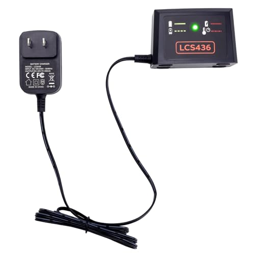 Tulepowceeng LCS436 LCS40 Charger Compatible with Black and Decker 40v 36v Lithium Battery LBX2040 LBXR36 LBXR2036 LBX1540 Replacemwnt for 40v Battery Charger LCS36 90601950N