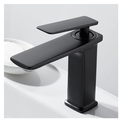 Grifo de cocina negro y oro con mezclador monomando de agua fría y caliente para lavabo