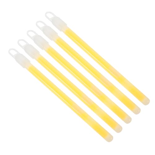 CIYODO 5pcs Lighting Stick Glow Sticks Camping Firefighter LED Foam Glow Sticks Fire Fighter Neon Camping Essentials Glow Party Supplies Camping Glowing Plaything Yellow