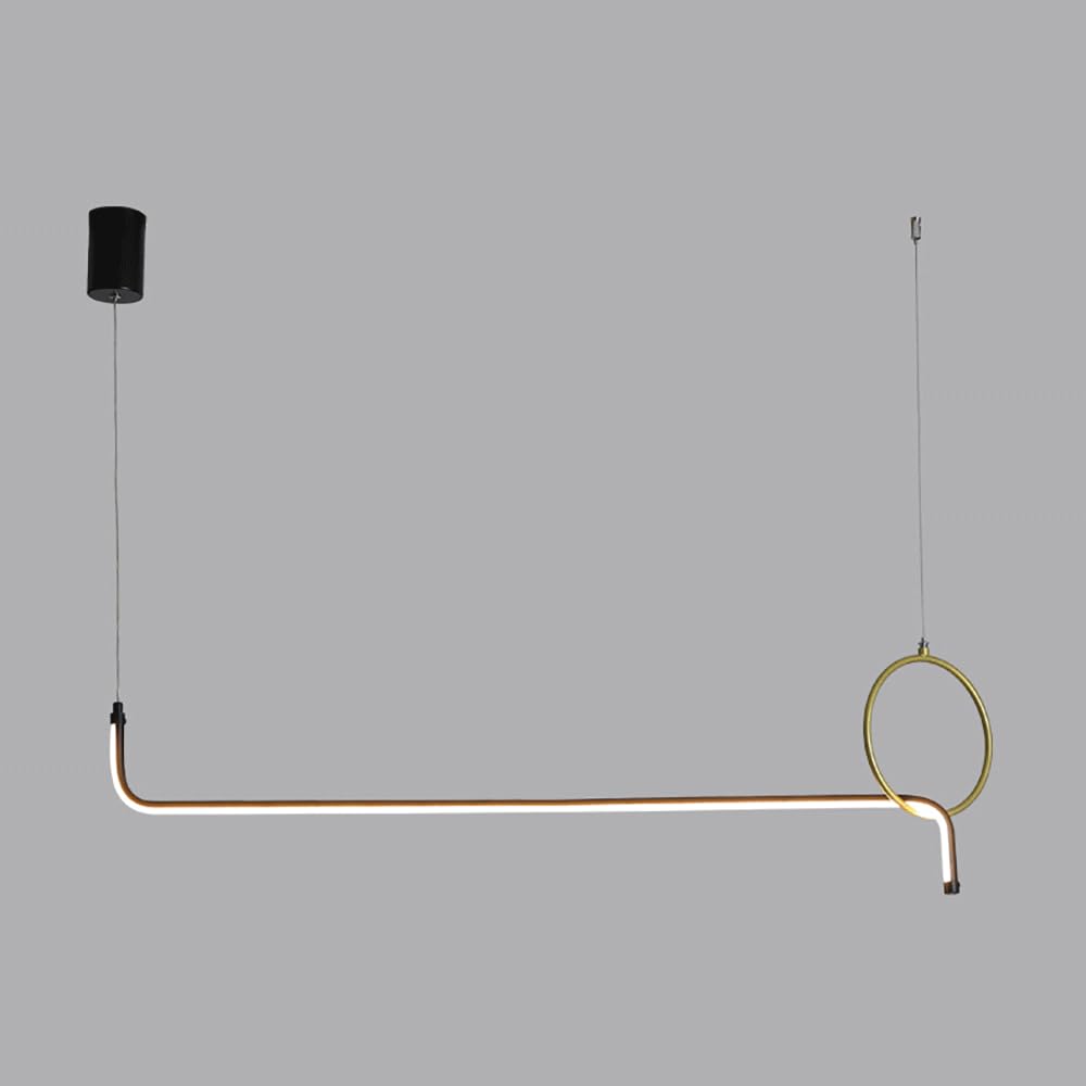 Lámpara LED moderna de 16 W con estructura lineal metálica y tira negra decorativa