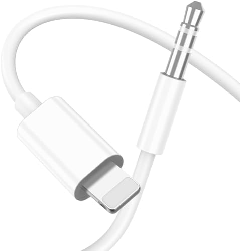 Oliveria Cable Auxiliar Coche Compatible el Phone, cable de audio para audio avanzado de 3,5 mm para Phone se / 14/14 Pro / 14 plus / 13/13 proax / 12/11 / XS/xR / 8, auriculares, 1m