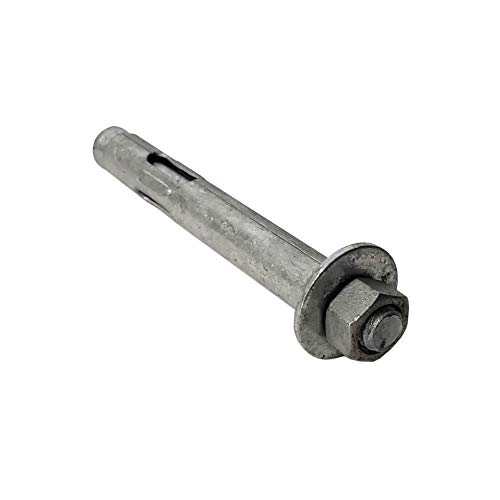 Image of 1 /2 inch x 4 inch Sleeve Anchor Bolt for Concrete, Hot Dip Galvanized Hex Head Expansion Anchor, Heavy Duty Masonry Fastener for Brick, Concrete Block & CMU, Exterior Construction, 20 Pack