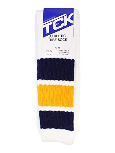 Image of TCK Retro Tube Socks with Stripes for Men & Women - 3 Stripe, 70's 80's Deadlift Socks