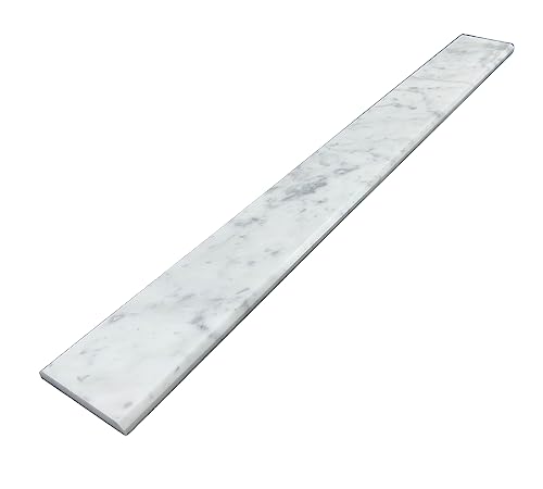 Threshold.Shop Italian White Carrara Polished Marble Threshold Double Bevel for Floor Transitions (4" x 60")