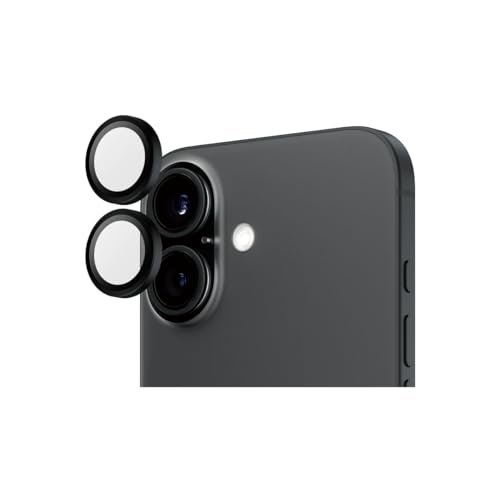 Panzer Cerceaux en verre protecteur d'objectif pour appareil photo de téléphone - iPhone 16/Plus - Noir