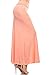 Solid Print Casual Comfy Office High Waist A-Line Long Maxi Skirt/Made in USA Peach 3XL
