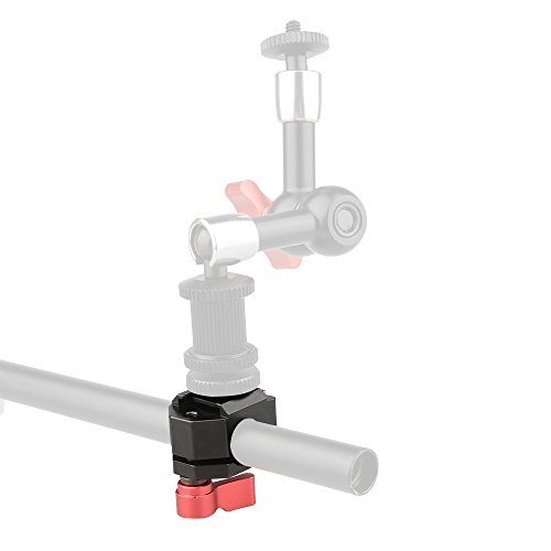 Image of CAMVATE 15mm Rod Clamp Cold Shoe Mount for Video Camera DSLR Rig(Red)