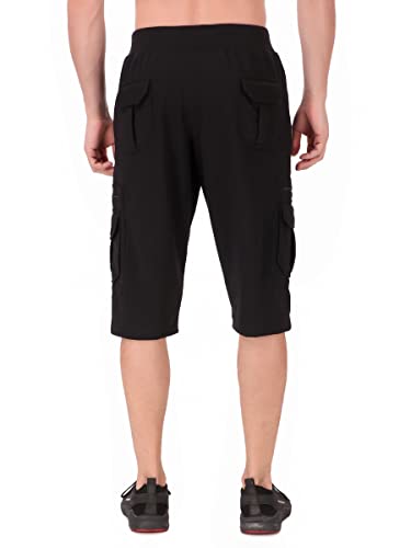 UZARUS-Mens-Cargo-Capri-Shorts-with-9-Pockets