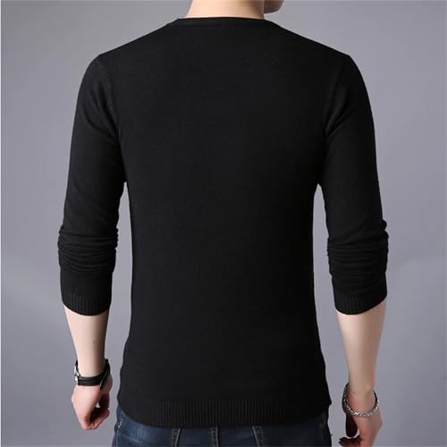 Slim Fit Knit Pullover for Men Wool Sweater V Neck Lightweight Long Sleeves Soft Jumper Top3