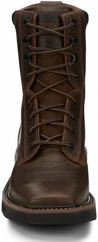 Justin Mens Stampede Sq Lace Tan Work Boots 14EE | Image 4