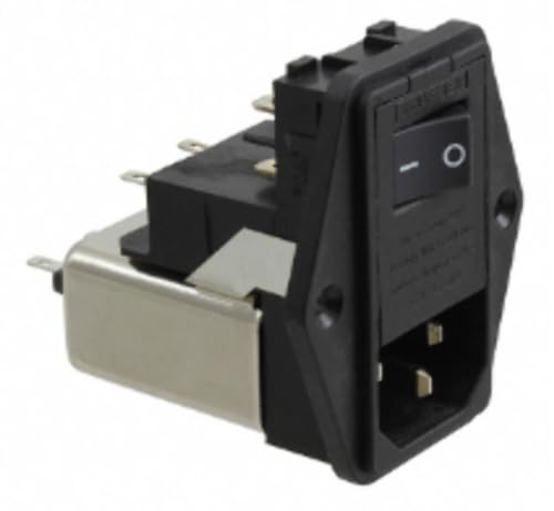 AVLIS-CO FN389-6-22 Power Entry Connector Receptacle, Male Blades - Module IEC 320-C14 Panel Mount, Flange
