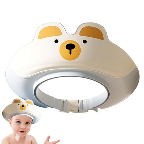 Visor de baño para niños para lavar el cabello, visera de ducha para niños | Cartoon Bear Shape Shampoo Visin para niños | Capas de baño de champú de niños plegables con protección de oídos para amigo