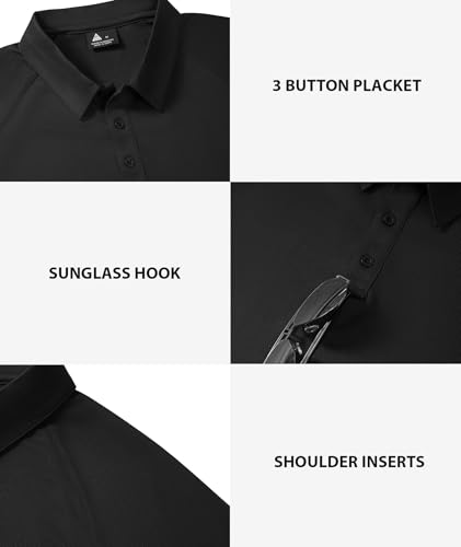 JACKETOWN 3 Pack Mens Polo Shirts Short Sleeve Golf Shirt Performance Moisture-Wicking Athletic Casual Collared Shirts3