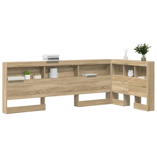 vidaXL Tête de lit de Rangement Chêne Sonoma 90 cm Bois d'ingénierie, Tête de lit, Design Moderne, Solutions de Rangement, rectangulaire, Ample, Meuble...