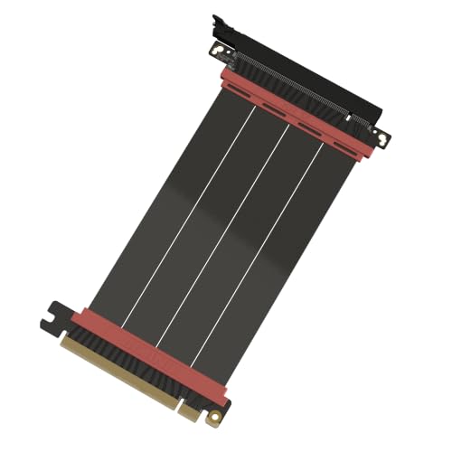 Image of LINKUP PCIE 5.0 Riser Cable | for Vertical GPU Mount | Straight | Graphics Card GPU Ready | Usable with PCIe 4.0 & RX9070 / RTX5090 | 15cm (Total Length: 19cm)
