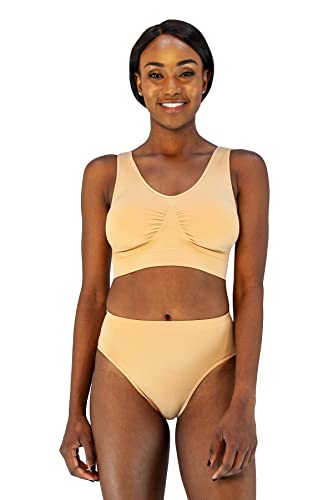 Rhonda Shear Womens Jacquard Seamless With Removalbe Pads Bra, Nude, Medium Us #TOP13