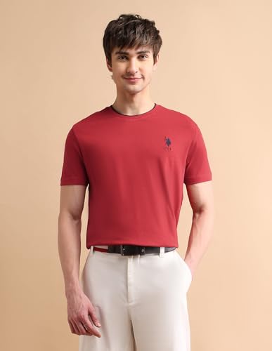 Image of U.S. POLO ASSN. Solid Cotton T-Shirts for Men - Breathable & Comfortable, Half Sleeves Mens Casual T Shirts
